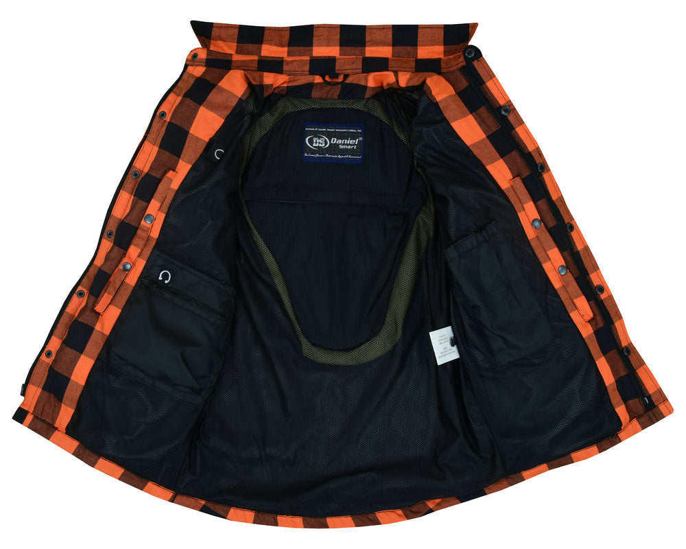 DS4675 Armored Flannel Shirt - Orange Daniel Smart Manufacturing