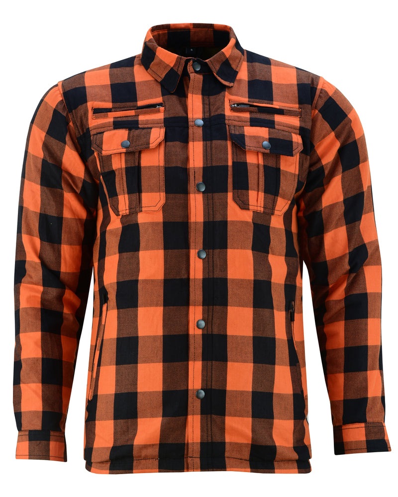 DS4675 Armored Flannel Shirt - Orange Daniel Smart Manufacturing