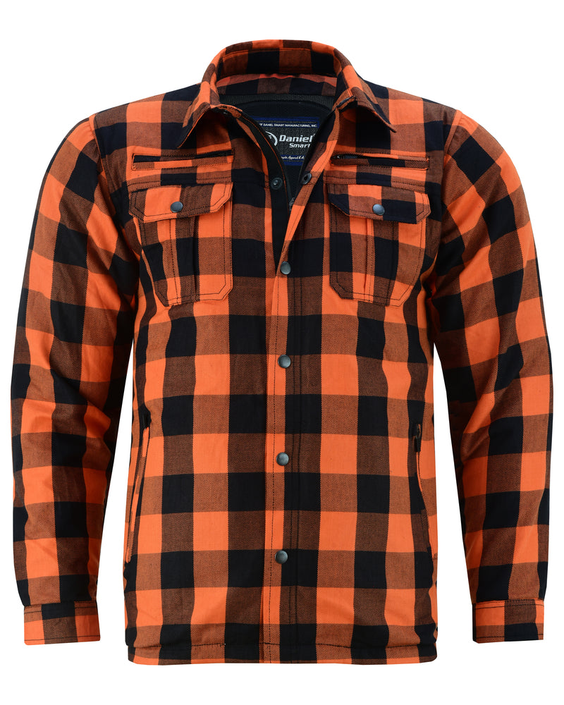 DS4675 Armored Flannel Shirt - Orange Daniel Smart Manufacturing