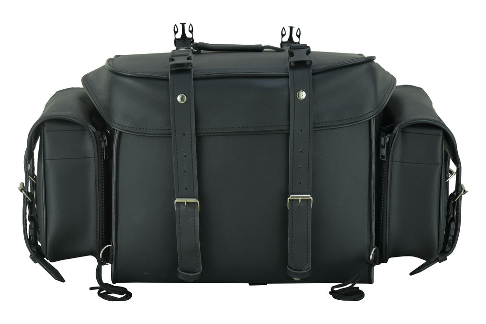 RC350 Leather Black PVC Large Four Piece Motorcycle Touring Tail Bag