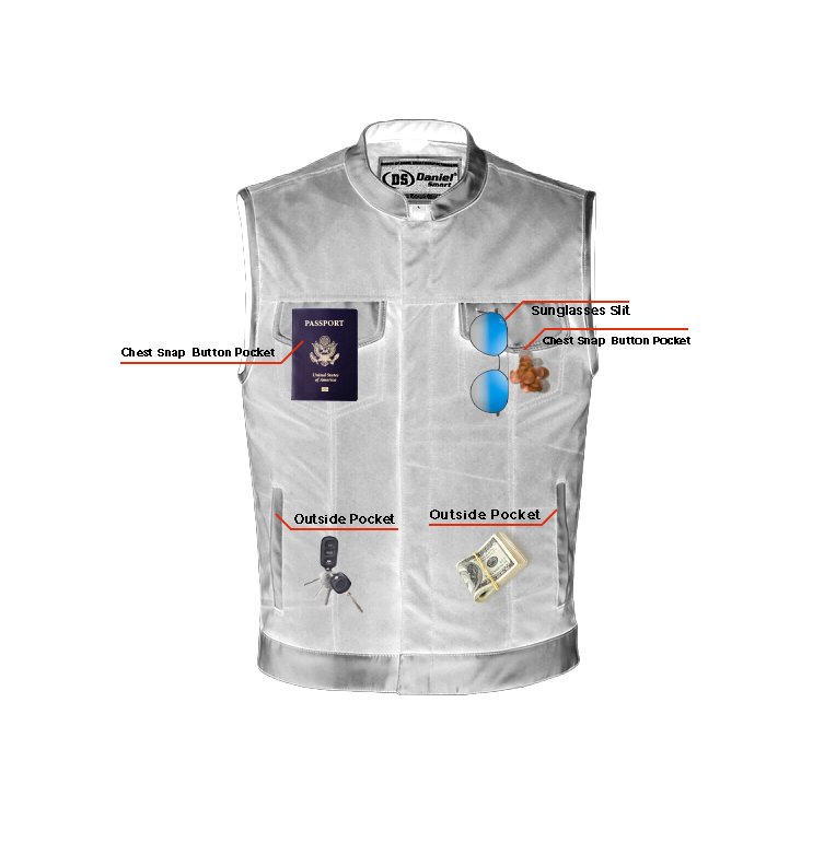 RC689 Concealed Snap Closure, Textile Material, Scoop Collar & Hidden