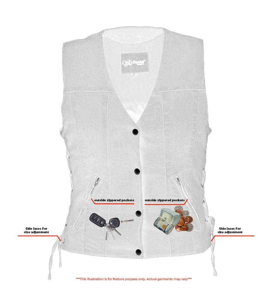 RM906BK Women's Single Back Panel Concealed Carry Denim Vest