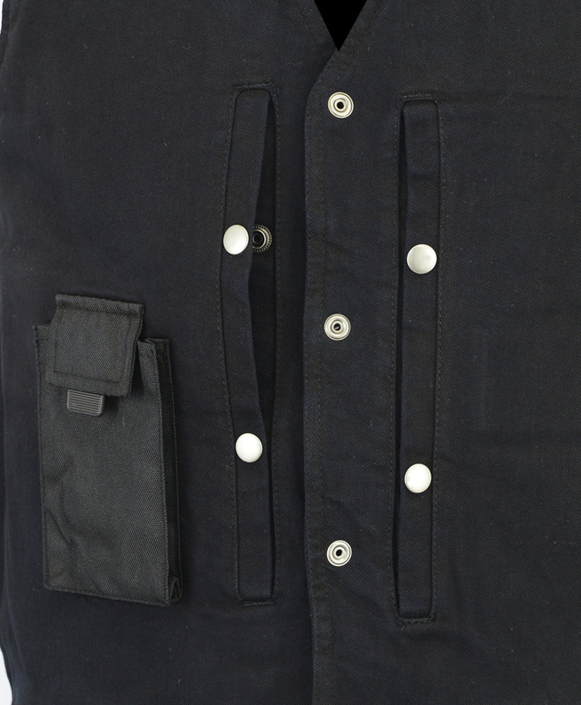 RM925BK Men's Single Back Panel Concealed Carry Denim Vest