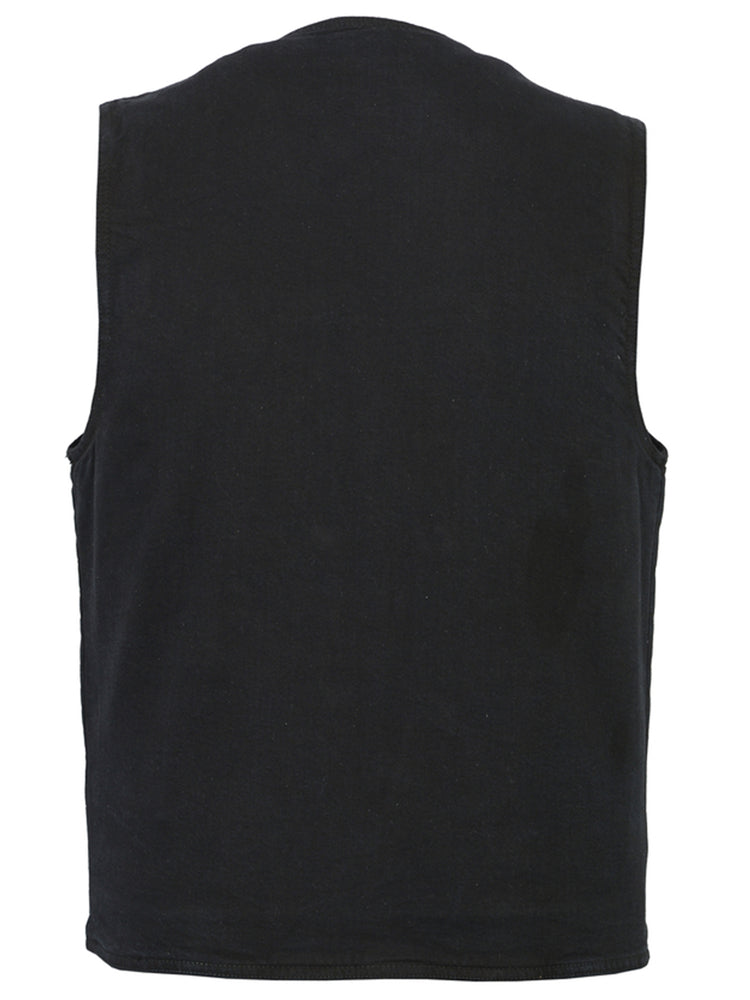 RM925BK Men's Single Back Panel Concealed Carry Denim Vest