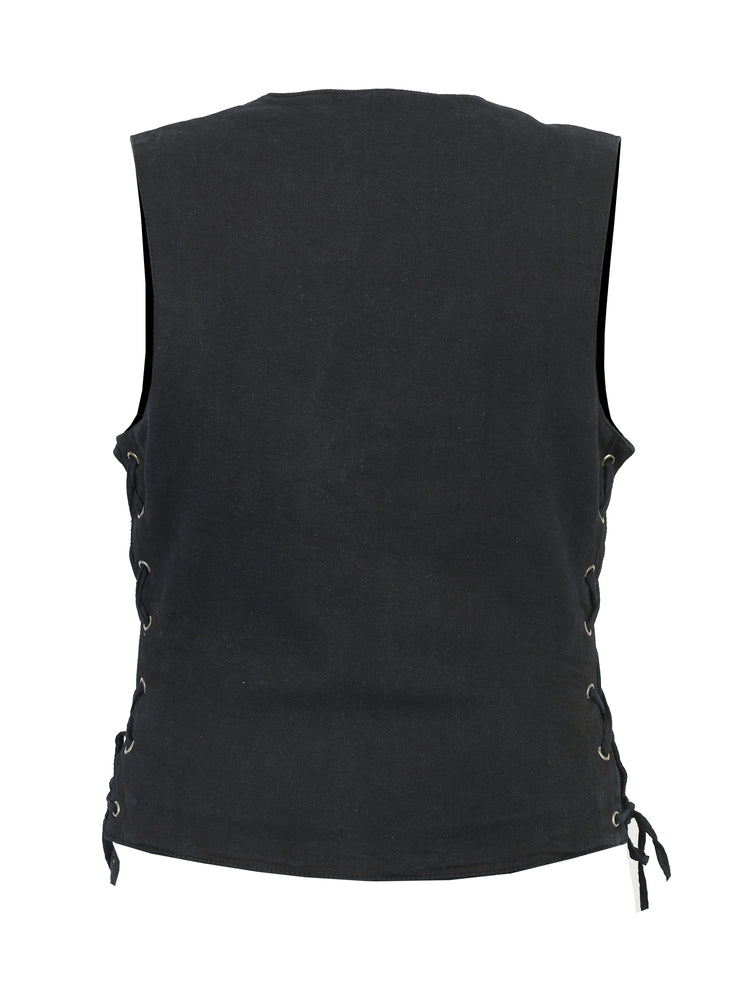 RM906BK Women's Single Back Panel Concealed Carry Denim Vest