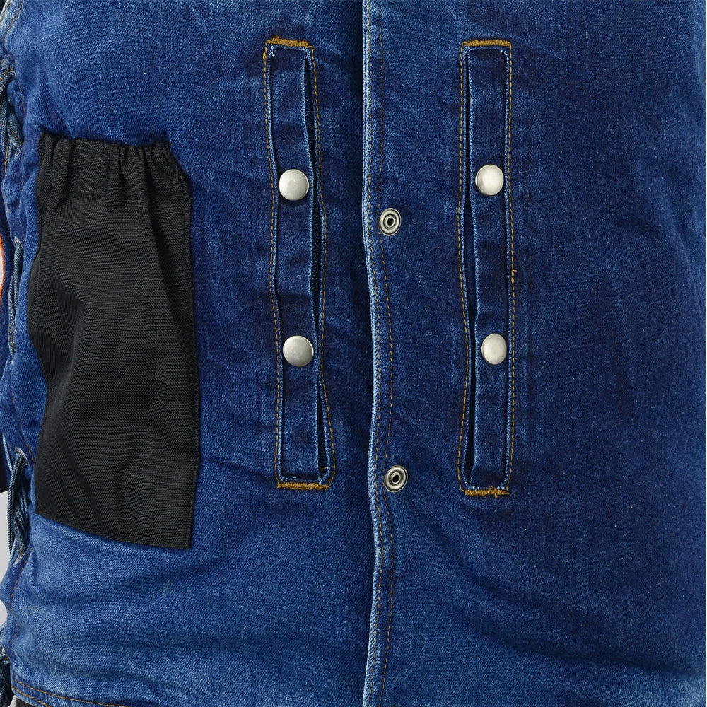 RM905BU    Men's Single Back Panel Concealed Carry Denim Vest
