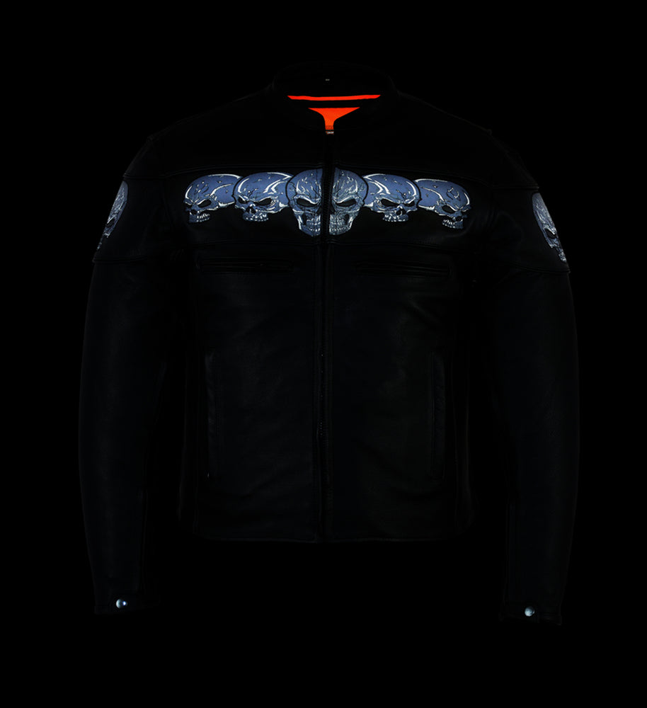 RC700 Men's Scooter Jacket w/Reflective Skulls