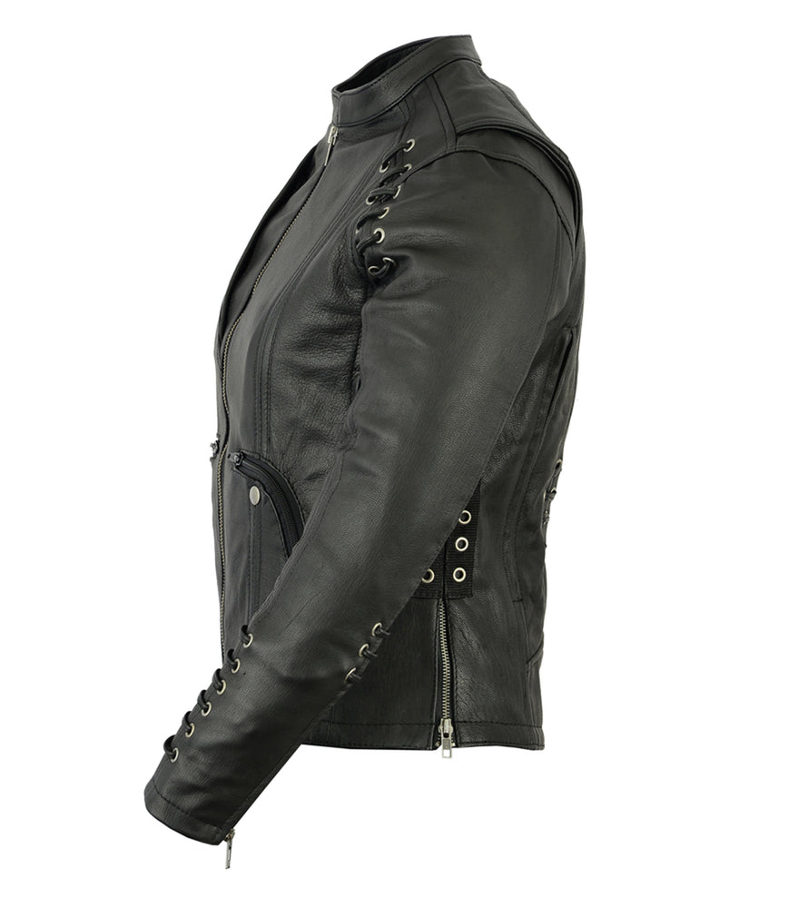 RC885 Women's Stylish Jacket with Grommet and Lacing Accents