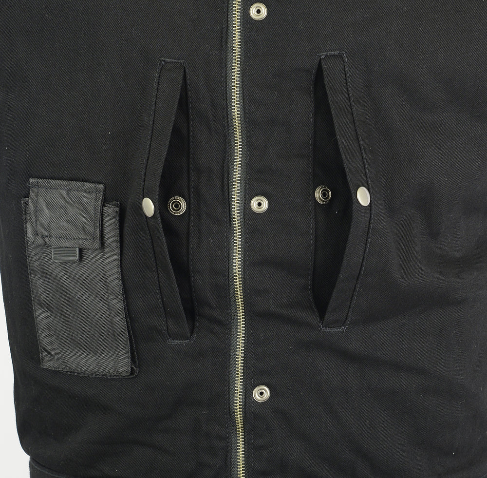 RM982 Men's Black Denim Single Back Panel Concealment Vest w/Rem