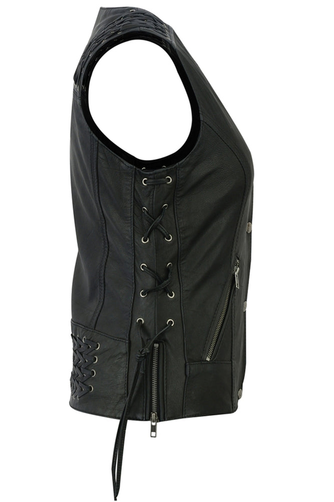 RC285 Women's Vest with Grommet and Lacing Accents