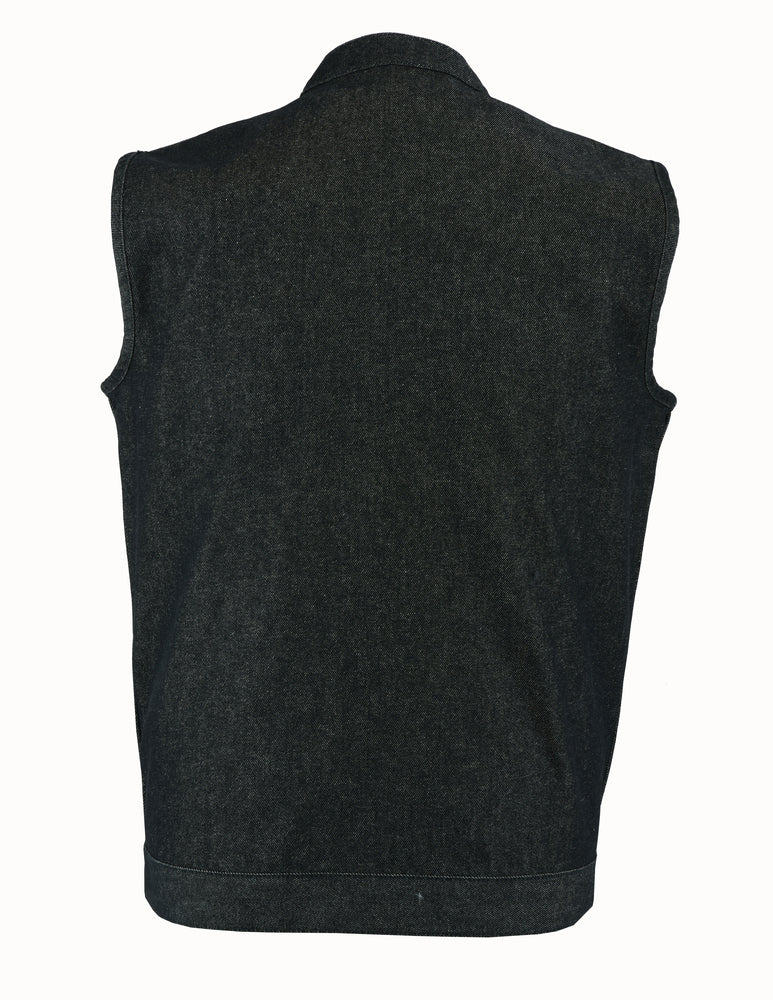 RM977 Men's Rough Rub-Off Raw Finish Denim Vest