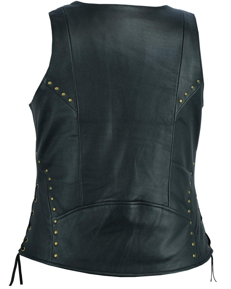 RC233 Women's Zippered Vest with Lacing Details