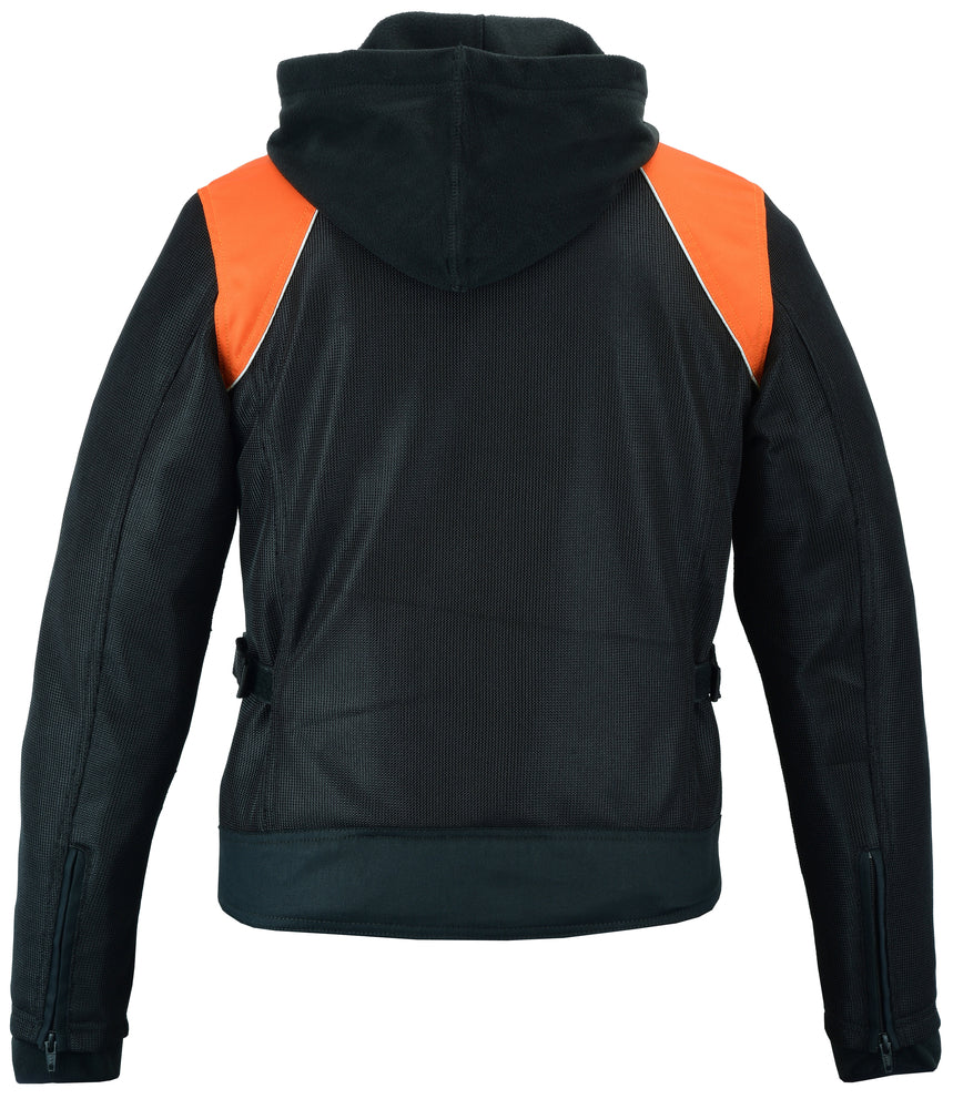 RC827 Women's Mesh 3-in-1 Riding Jacket (Black/Orange)