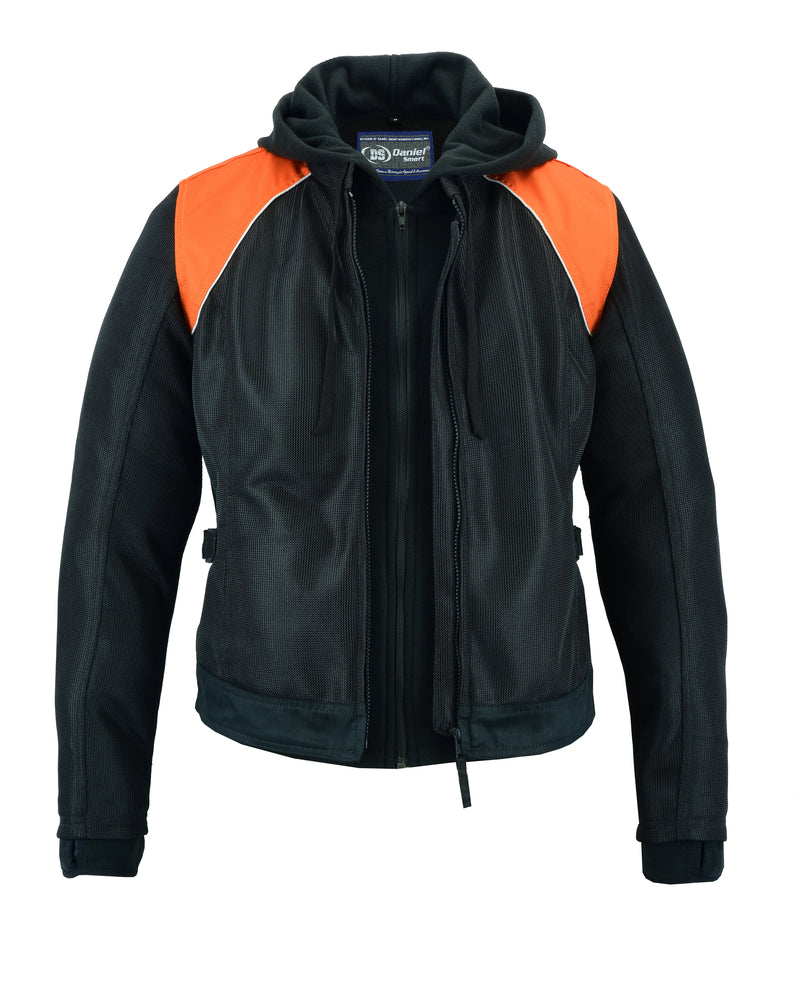 RC827 Women's Mesh 3-in-1 Riding Jacket (Black/Orange)