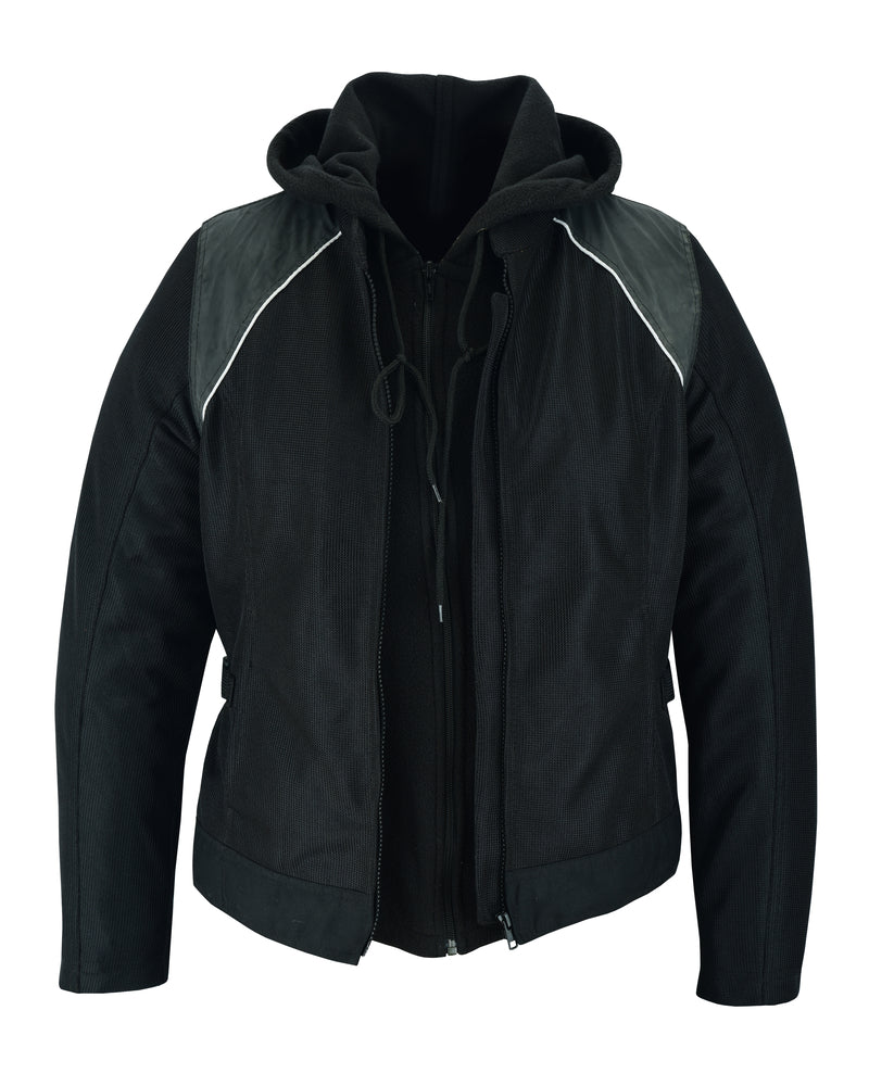 RC867 Women's Mesh 3-in-1 Riding Jacket (Black/Black Tone Reflective)