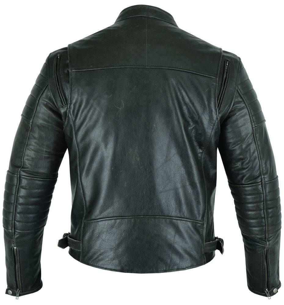 RC754 Men's Modern Crossover Scooter Jacket - Gun Metal Brown