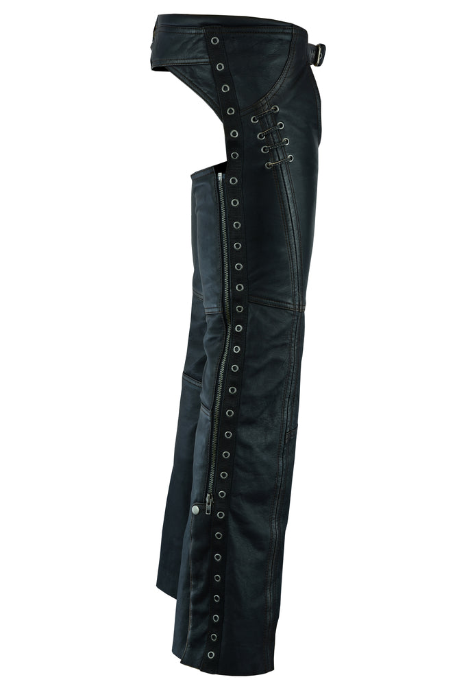RC490 Women's Stylish Lightweight Hip Set Chaps in Lightweight Drum Dyed Distres