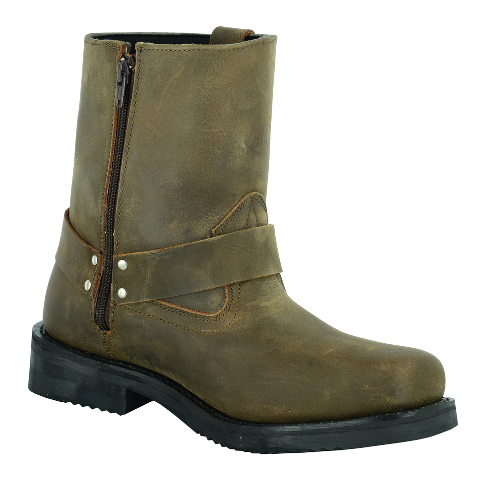 RC9742 Men's Side Zipper Waterproof Boots- Brown