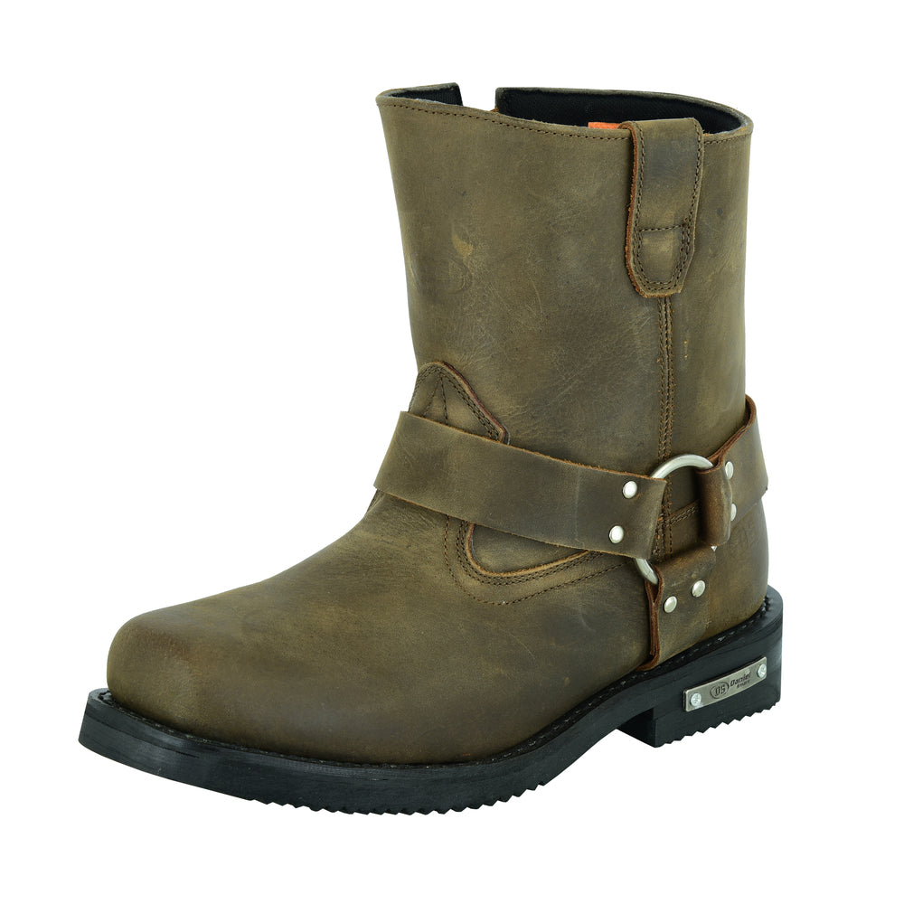 RC9742 Men's Side Zipper Waterproof Boots- Brown