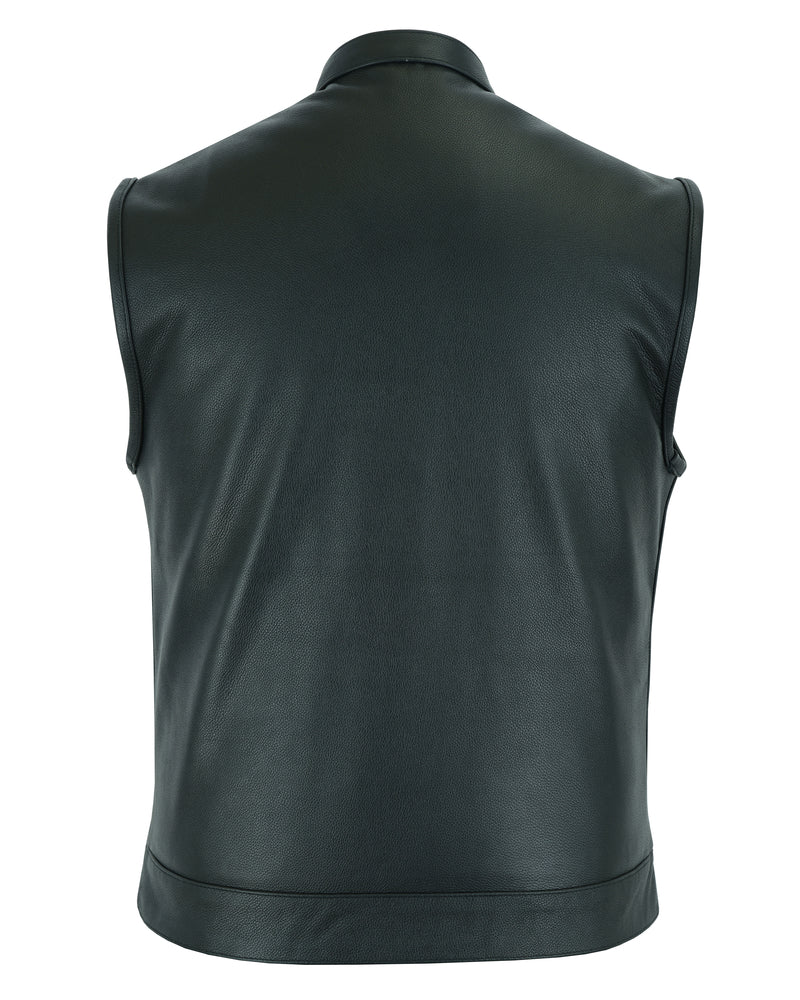 RC189A Concealed Snap Closure, Milled Cowhide, Scoop Collar & Hidden