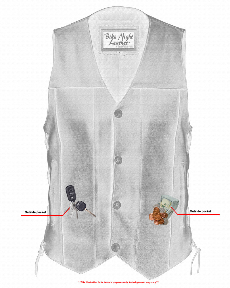 RC142 Men's Single Back Panel Concealed Carry Vest (Buffalo Nickel Head Snaps)