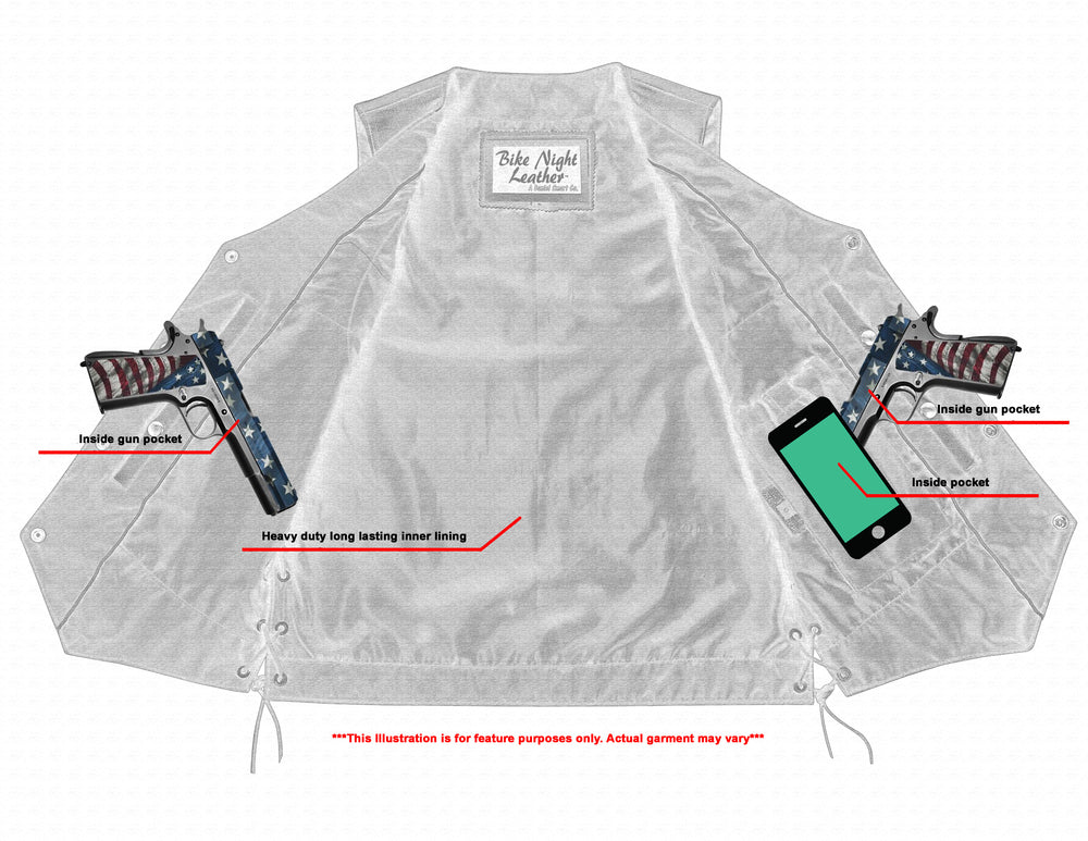 RC142 Men's Single Back Panel Concealed Carry Vest (Buffalo Nickel Head Snaps)