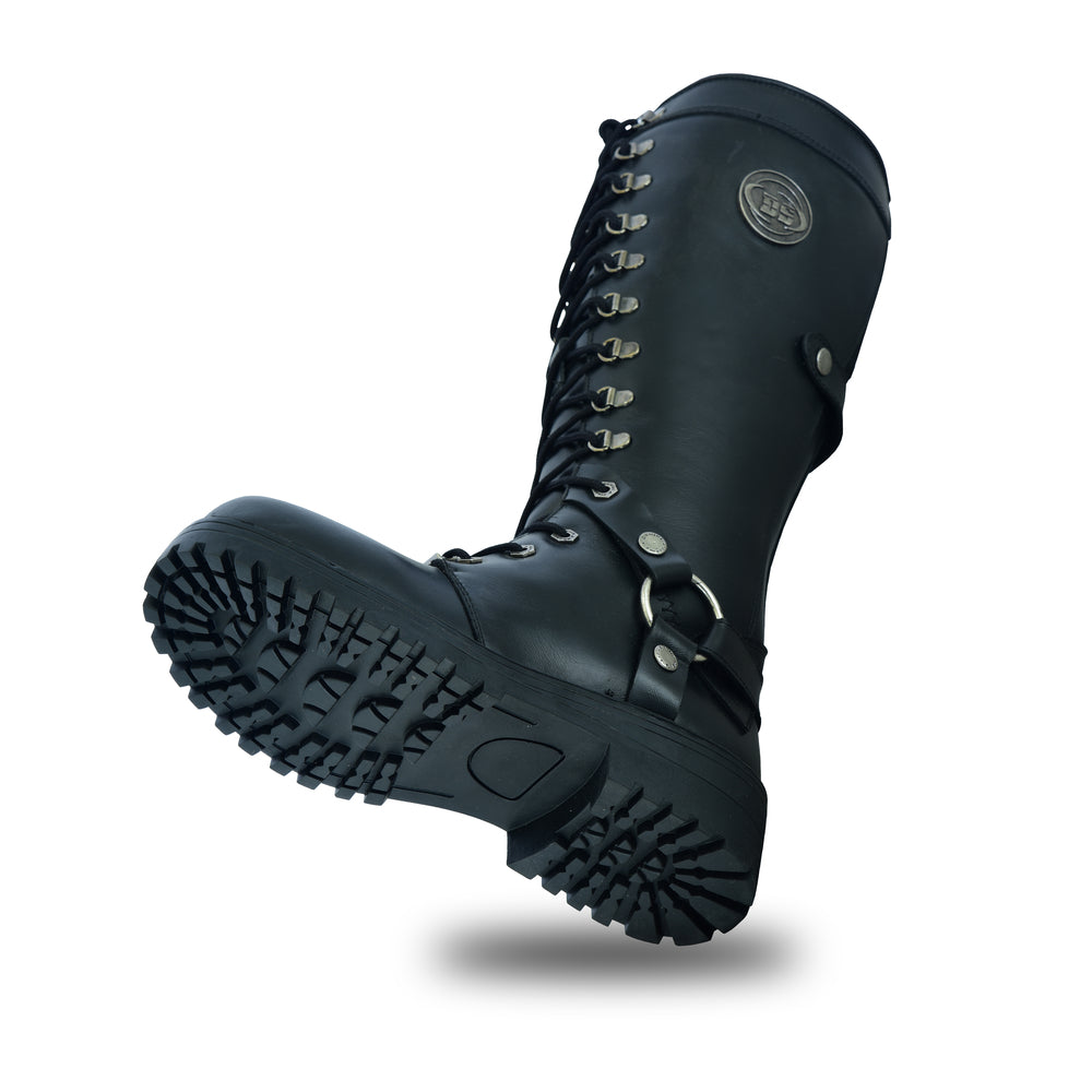 RC9765 Women's 15 Inch Black Leather Stylish Harness Boot