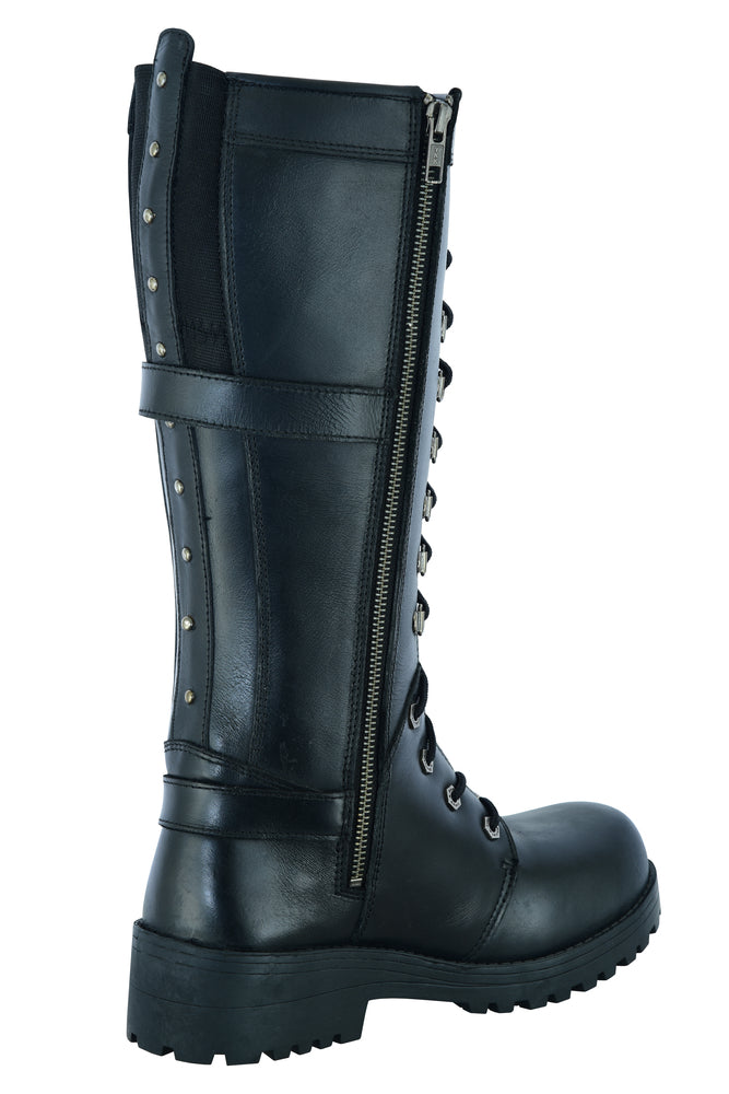 RC9765 Women's 15 Inch Black Leather Stylish Harness Boot