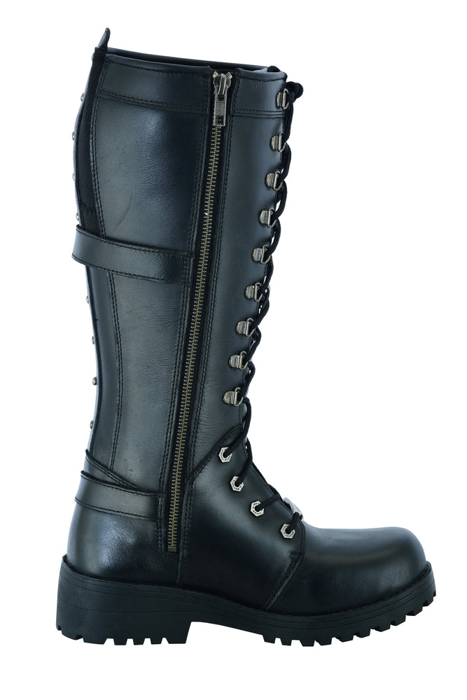 RC9765 Women's 15 Inch Black Leather Stylish Harness Boot