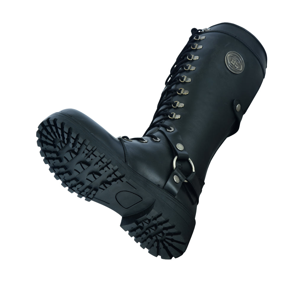 RC9765 Women's 15 Inch Black Leather Stylish Harness Boot
