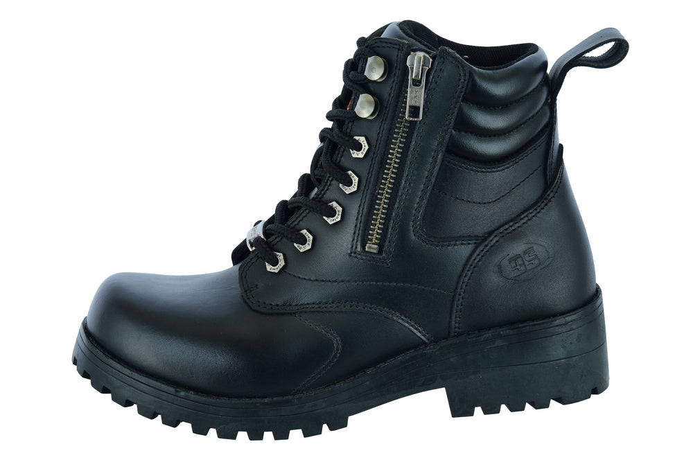 RC9768 Women's Side Zipper Plain Toe Boots