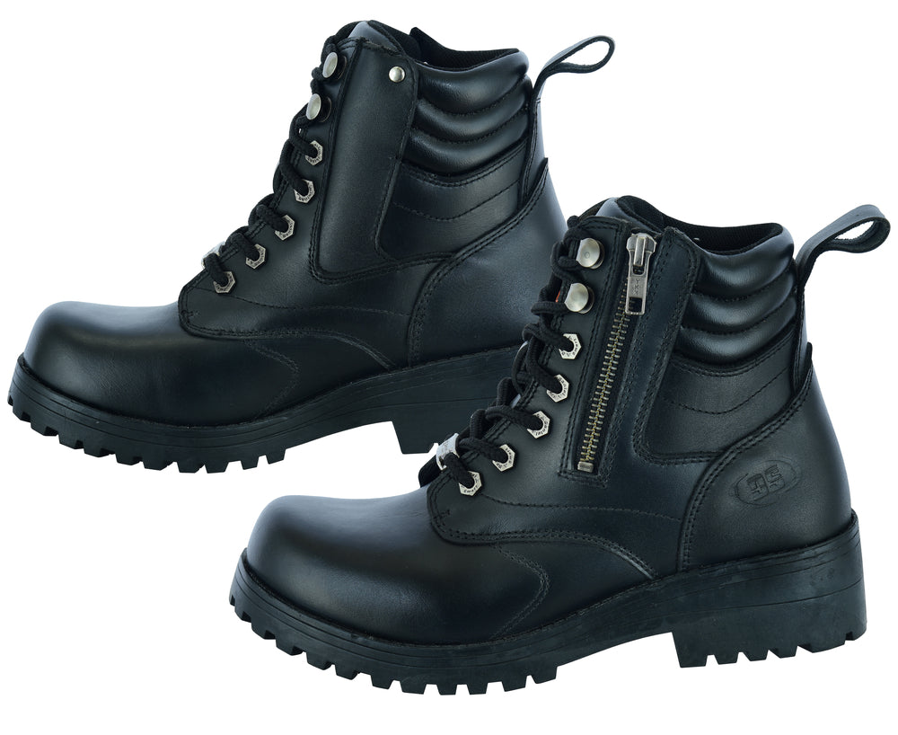 RC9768 Women's Side Zipper Plain Toe Boots