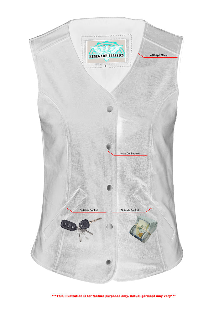 RC204 Women's Stylish Longer Body &frac34; Vest - Plain Sides