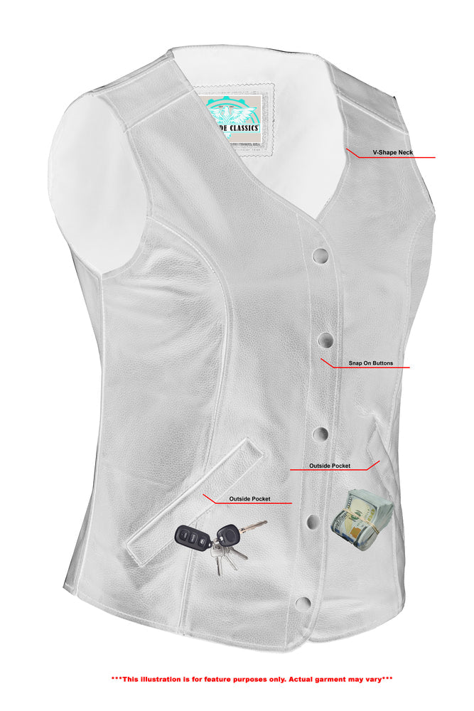 RC204 Women's Stylish Longer Body &frac34; Vest - Plain Sides