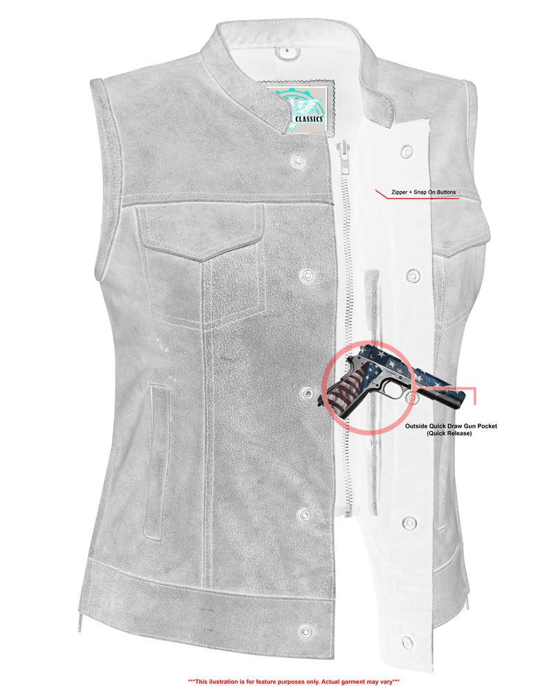 RC229  Women's Premium Single Back Panel Concealment Vest - GRAY