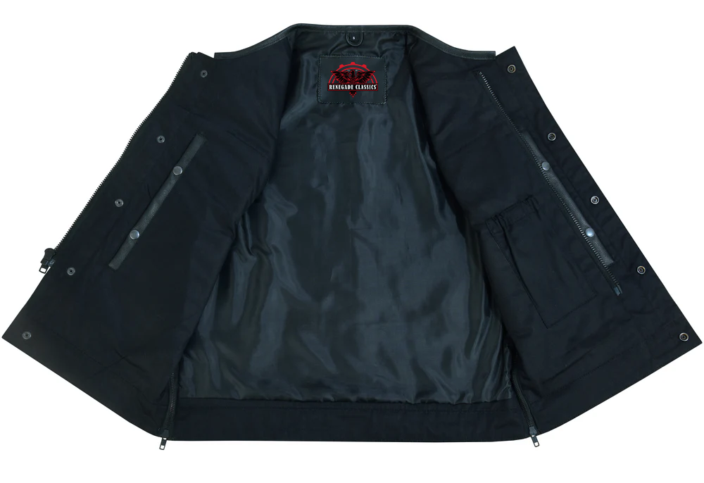 RC177 Upgraded Style Gun Pockets, Hidden #10" Black Metal Zipper, Side Zippers