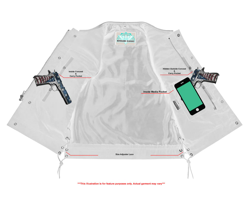 RC178 Upgraded Style Gun Pockets, Hidden 10" Gun Metal Zipper