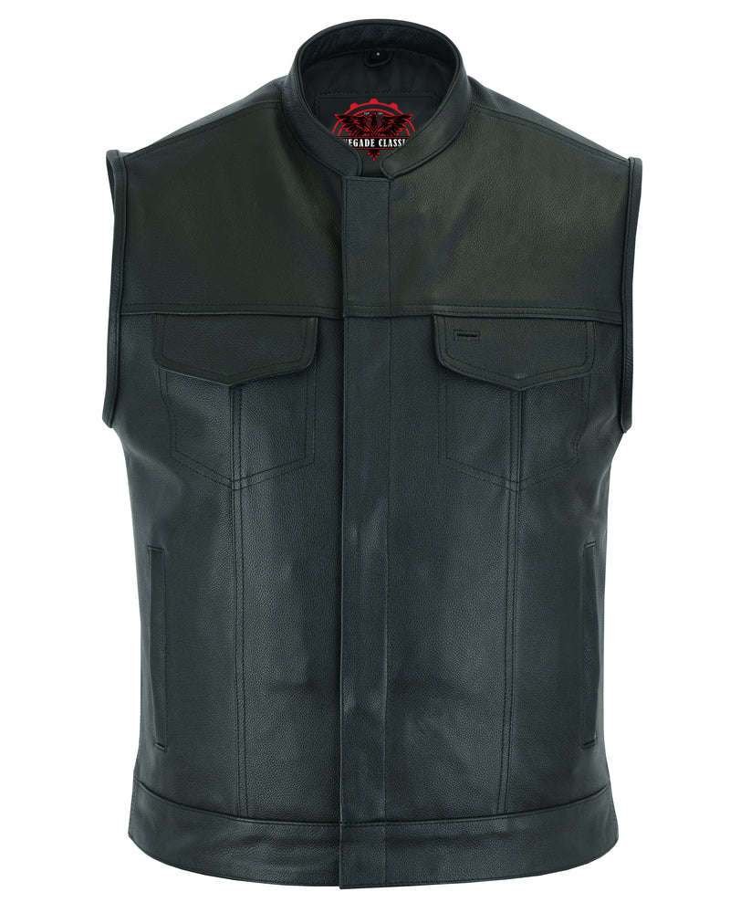 RC189A Concealed Snap Closure, Milled Cowhide, Scoop Collar & Hidden