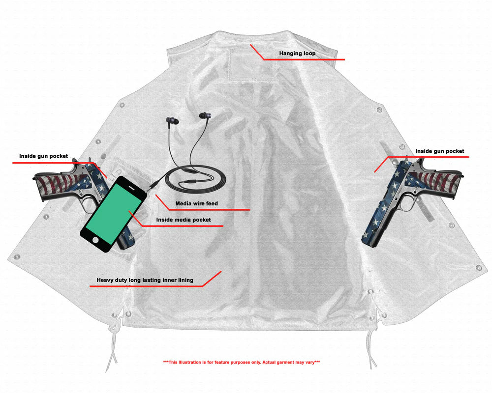 RC161TALL Men's Tall Classic Tapered Bottom Biker Leather Vest