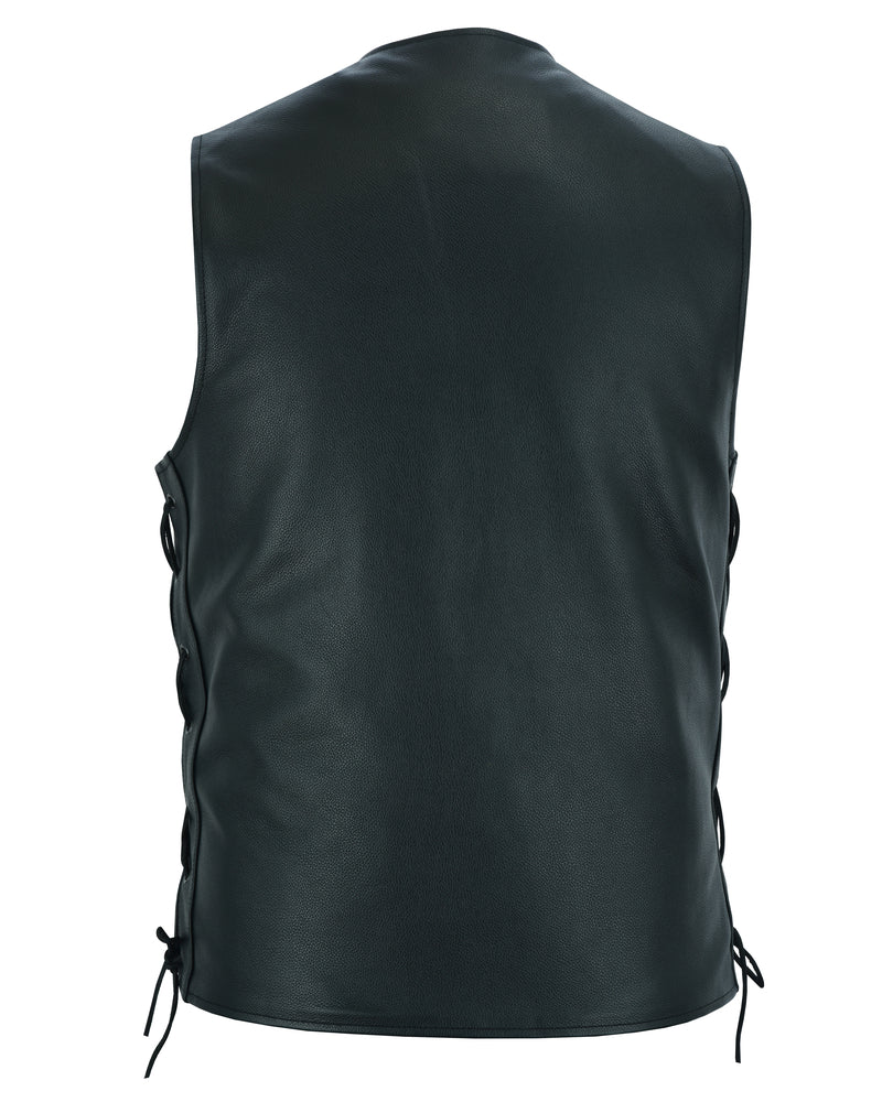 RC161TALL Men's Tall Classic Tapered Bottom Biker Leather Vest