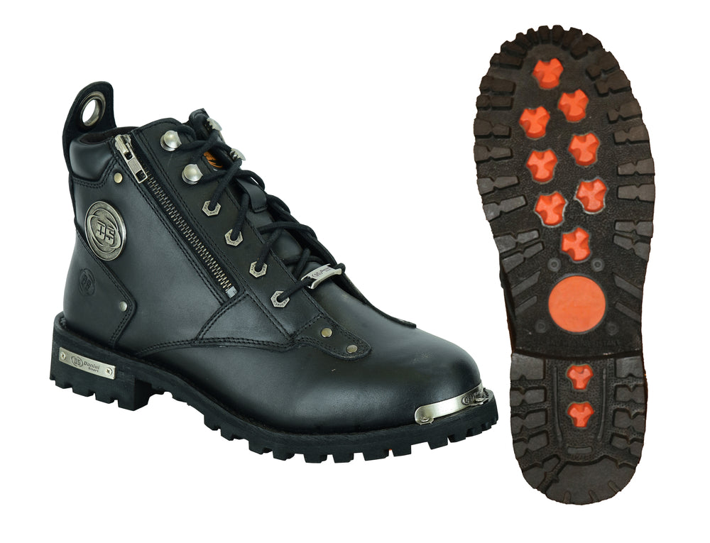 RC9730 Men's 6 Side Zipper Plain Toe Boot