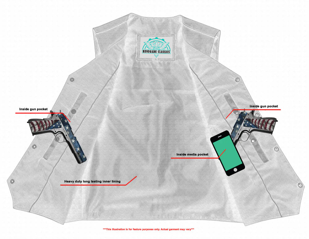 RC110 Traditional Single Back Panel Concealed Carry Vest