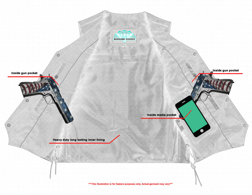 RC111 Traditional Single Back Panel Concealed Carry Vest