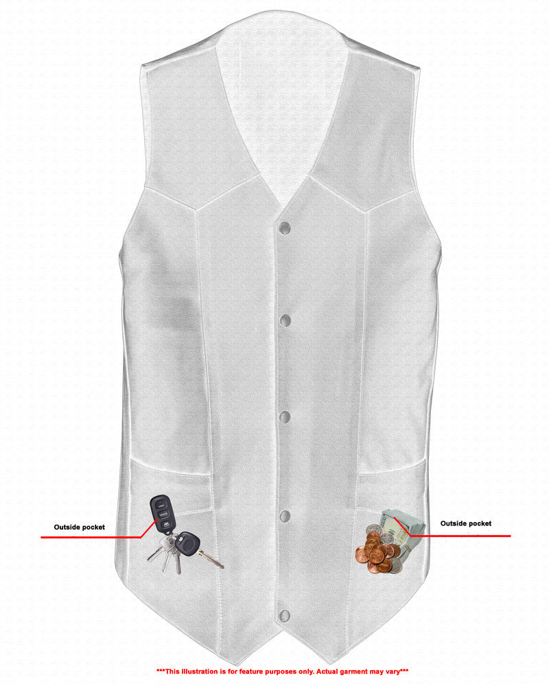 RC162TALL Men's Tall Classic Biker Leather Vest