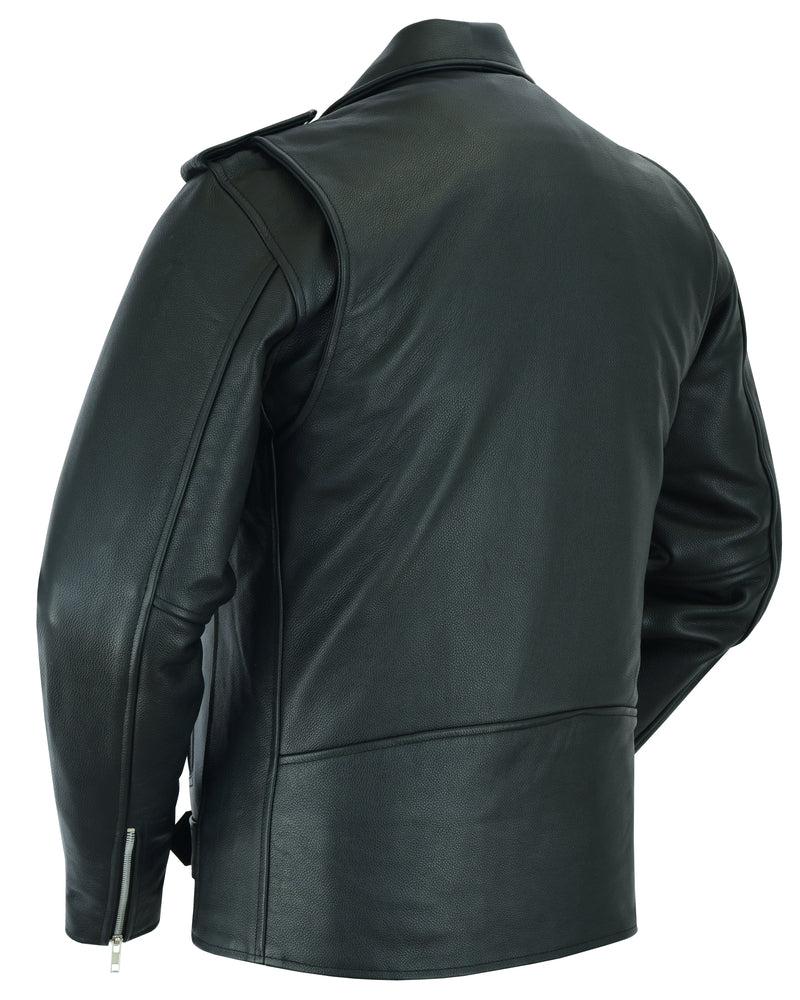 RC712TALL Men's Classic Plain Side Police Style M/C Jacket - TALL