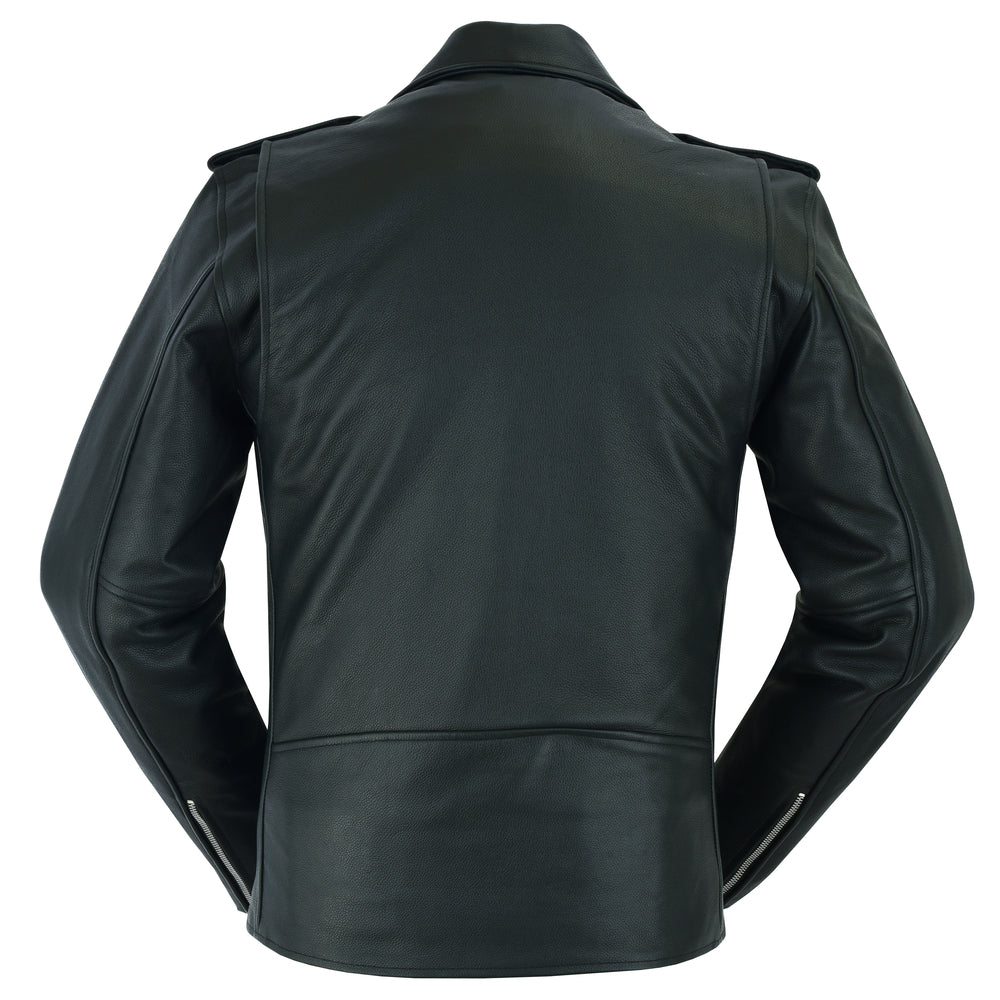 RC712TALL Men's Classic Plain Side Police Style M/C Jacket - TALL