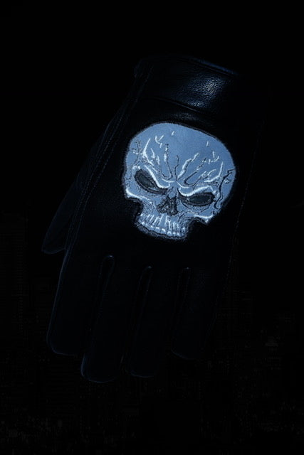 RC47   Reflective Skull Short Glove