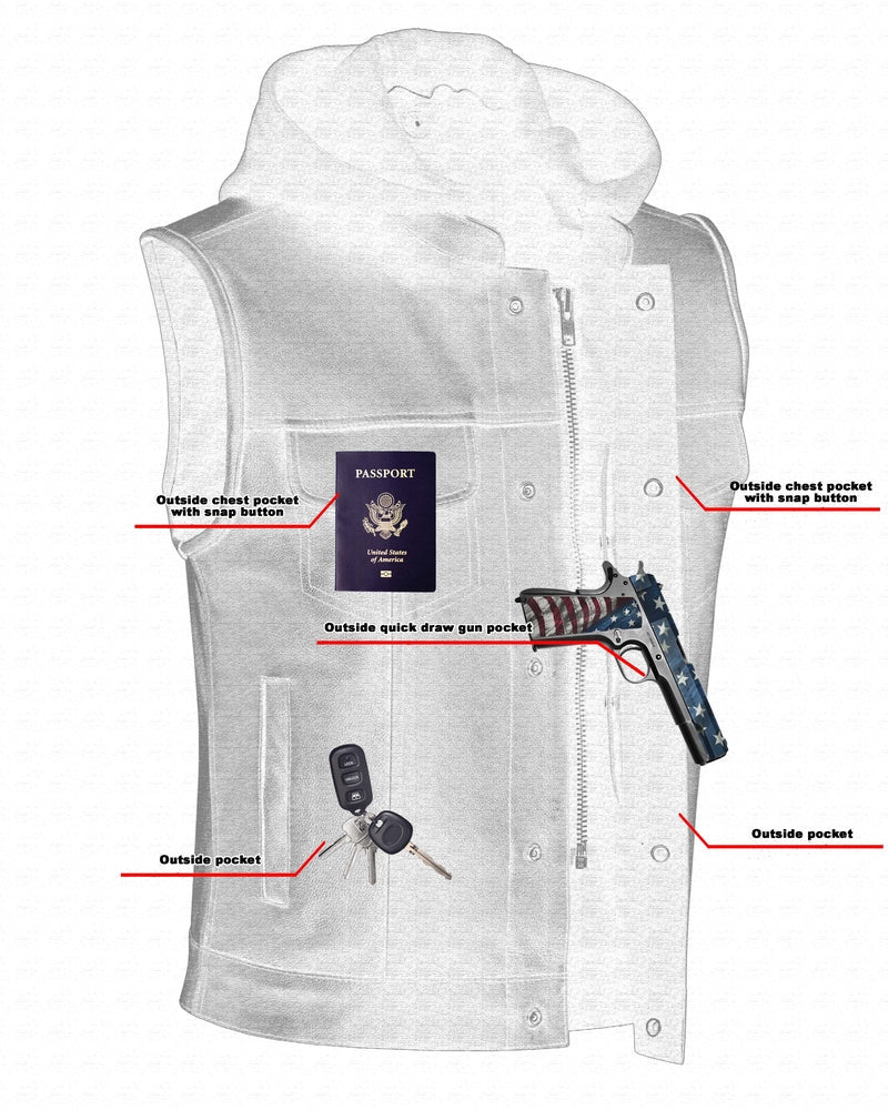 RC182 Concealed Snaps, Premium Naked Cowhide, Removable Hood & Hidden