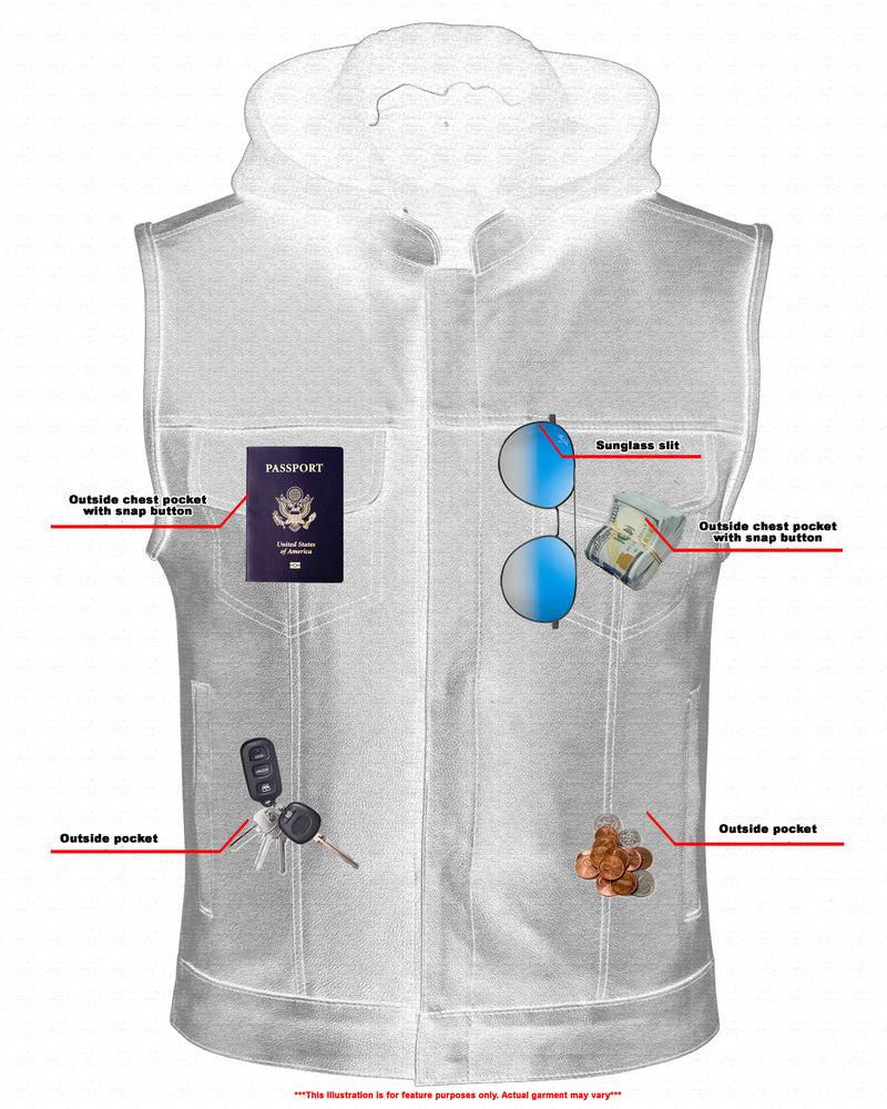 RC182 Concealed Snaps, Premium Naked Cowhide, Removable Hood & Hidden