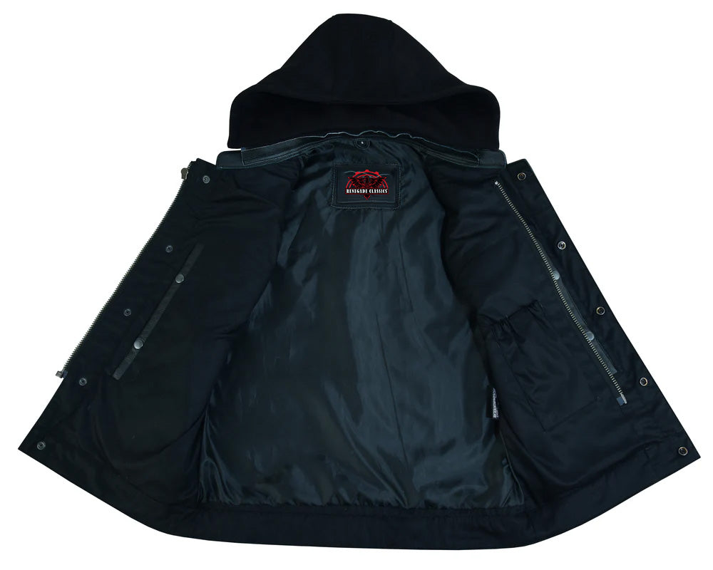 RC182 Concealed Snaps, Premium Naked Cowhide, Removable Hood & Hidden